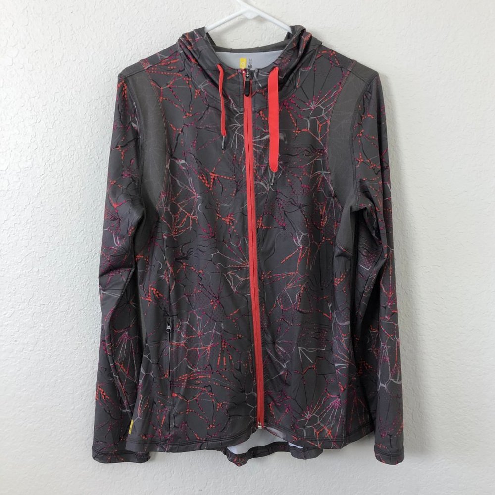 LOLE Grey Orange & Pink Full Zip Hoodie K5